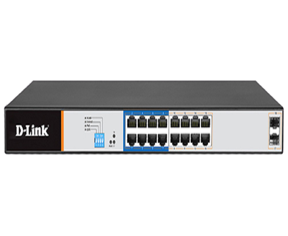 DLink DGS-F1018P-E Gigabit 16 Port Switch POE