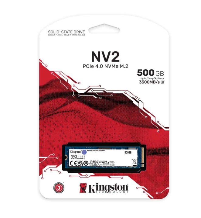 Kingston 500GB NV2 M2 NVME PCIe Gen 4 SSD SNV2S/500G