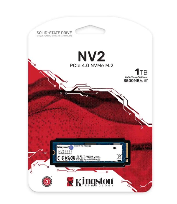 Kingston 1TB NV2 M2 NVME PCIe Gen 4 SSD SNV2S/1000G