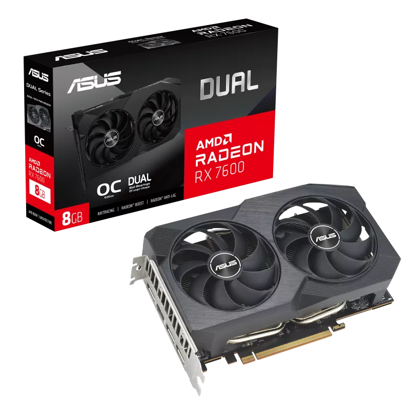 RX7600 Asus Radeon 8GB OC DUAL-RX7600-O8G-V2