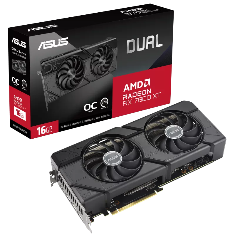 RX7800XT Asus Radeon 16GB OC DUAL-RX7800XT-O16G 