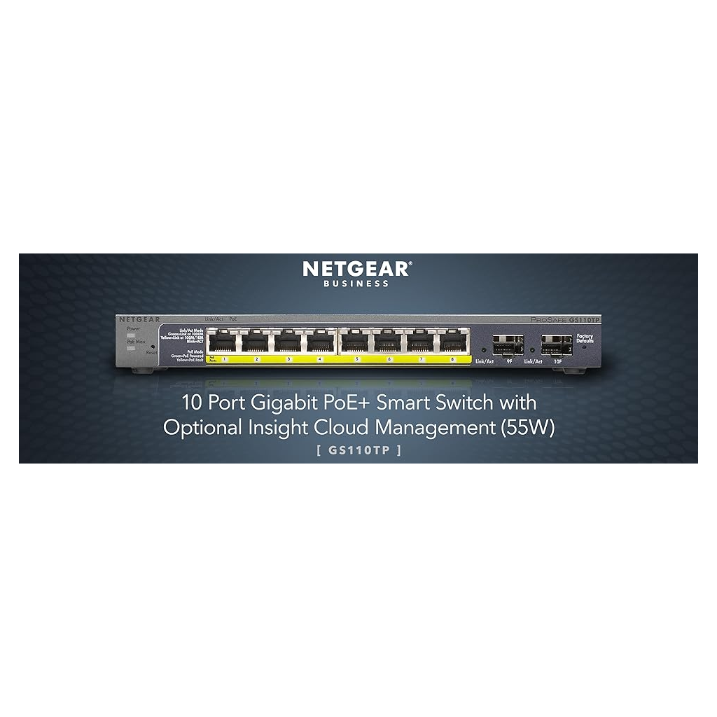 Netgear GS110TP PoE 8 Port Gigabyte Smart Switch