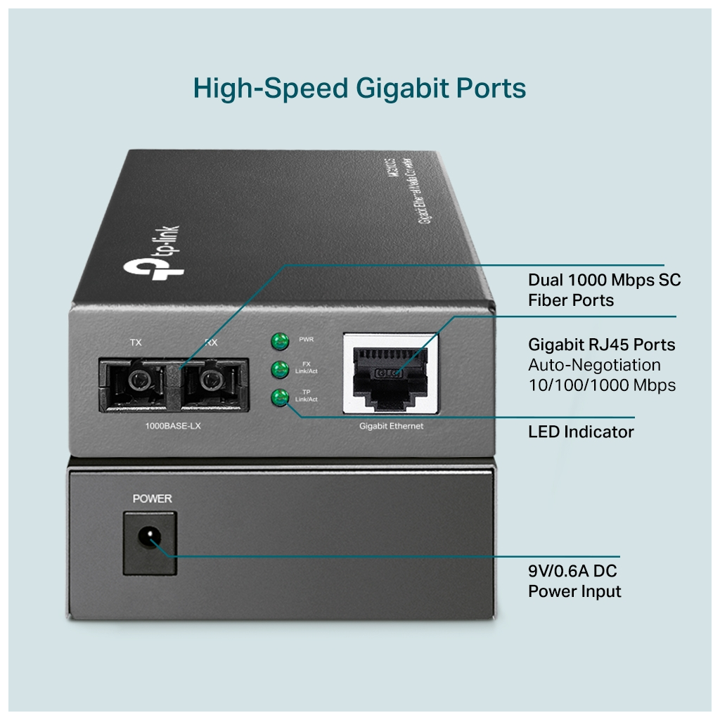 TP Link MC210CS Gigabit Single-Mode Media Converter