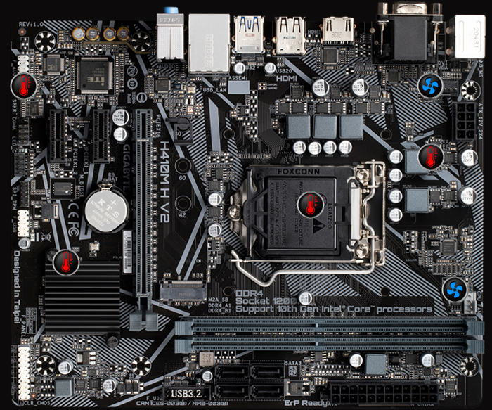 Gigabyte H410M H V2 DDR4 Board