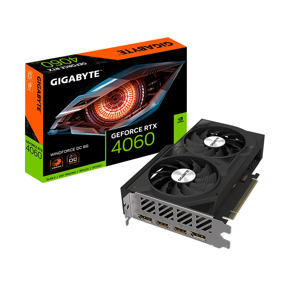 RTX4060 Gigabyte WindForce OC 8GB DDR6 GV-N4060WF2OC-8GD